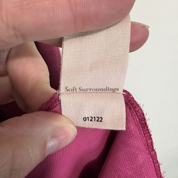 Soft Surroundings Pattern Paisley Back Open Cardigan Sweater in Pink Size XL - Picture 9 of 10